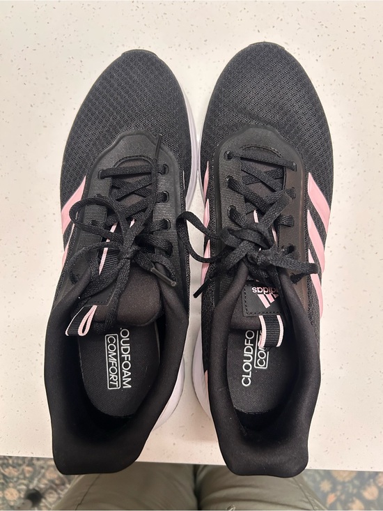 adidas Shoes - NWOB Adidas Women’s Black Athletic Sneakers with Pink Stripes size 10